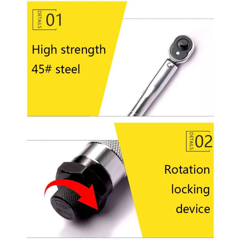 

3/8 Torque Wrench Drive 19-110nm Two-way Accurate Bicycle Repair Accurately Mechanism Spanner Hand Tool