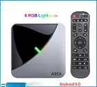 Приставка Смарт-ТВ A95X F3 AIR, Android 9,0, 4K, BT, Wi-Fi, Amlogic S905X3, RGB светильник ка, мультимедийный плеер a95x f3