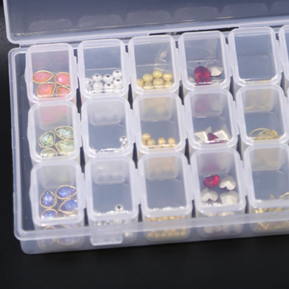 Горячая 56 сетки Прозрачный чехол для хранения ногтей ящик ювелирных