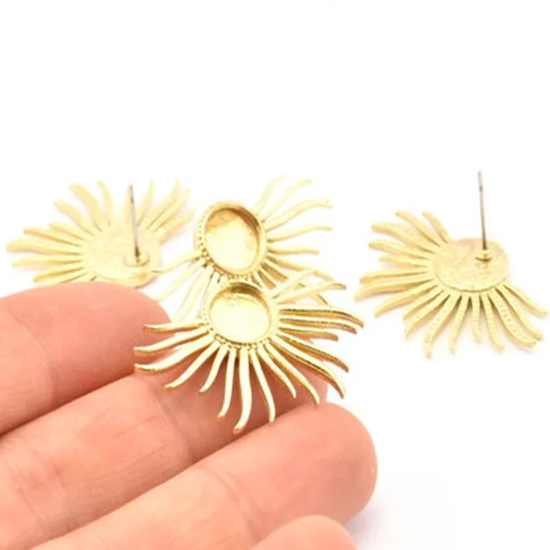 4 шт. Серьги гвоздики из сырой латуни (без никеля и свинца). N802.BS