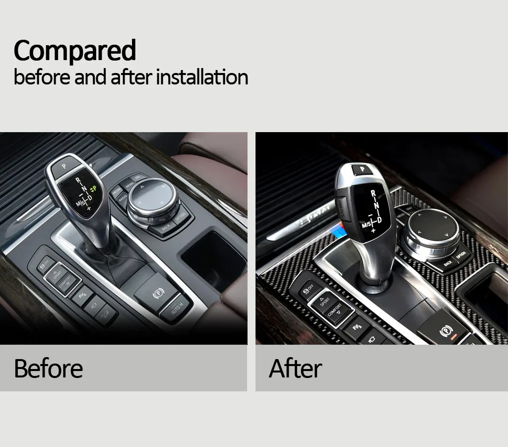 

For BMW F15 F16 X5 X6 2015 2016 2017 2018 LHD Car Interior Carbon Fiber Gear Shift Panel Cover Trim Car Stickers Decoration