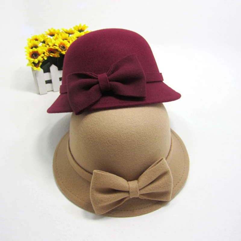 

Winter Outdoor Cap European Style Fashion Lady Panama Black Solid Bowknot Thickened Soft Warm Faux Fur Bucket Hat For Women 072