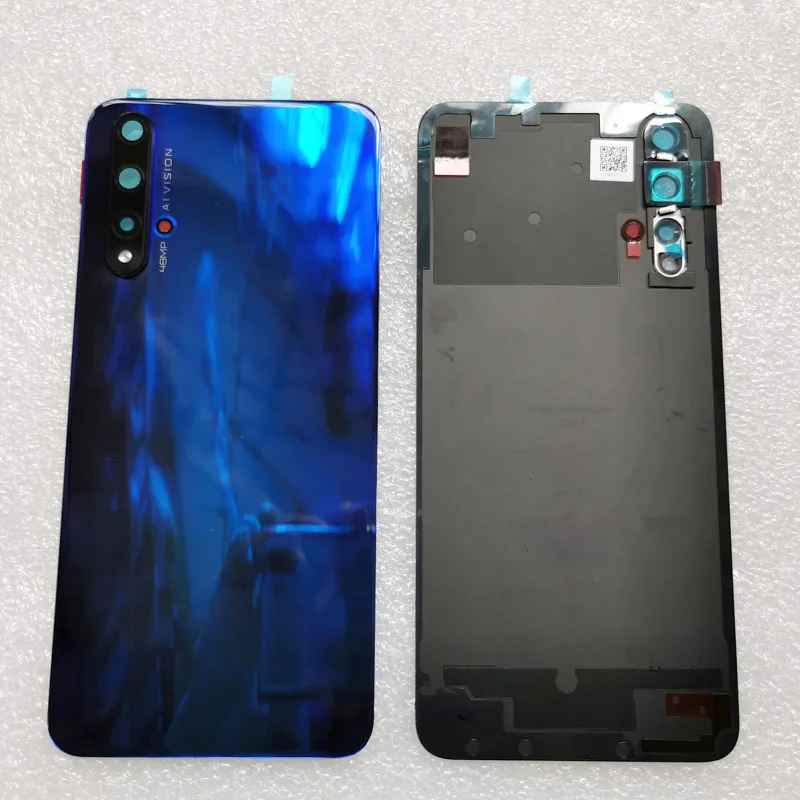 Для huawei Honor 20 Крышка батарейного отсека задняя дверь Корпус Задняя стеклянная Запчасти+ крышка вспышки+ объектив камеры