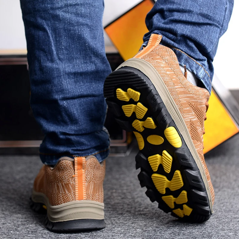 

Breathable Work Shoes Men Safety Boots Steel Toe Shoes Safety Sneakers For Men Summer Sneakers Work Boots Anti-smashing Footwear
