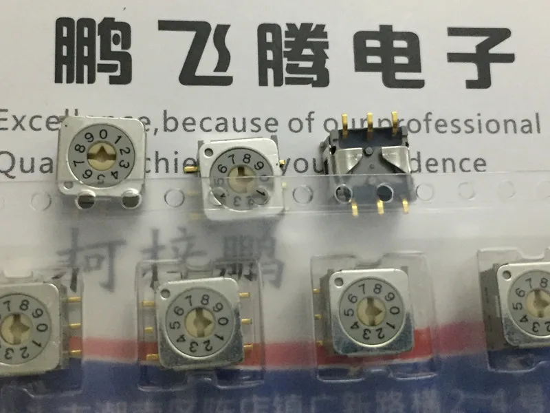 1PCS Japan NKK ND3-FR10P-TP 0-9/10-bit rotary dial coding switch SMD 6-pin 3: 3-pin positive code sealed type | Электронные