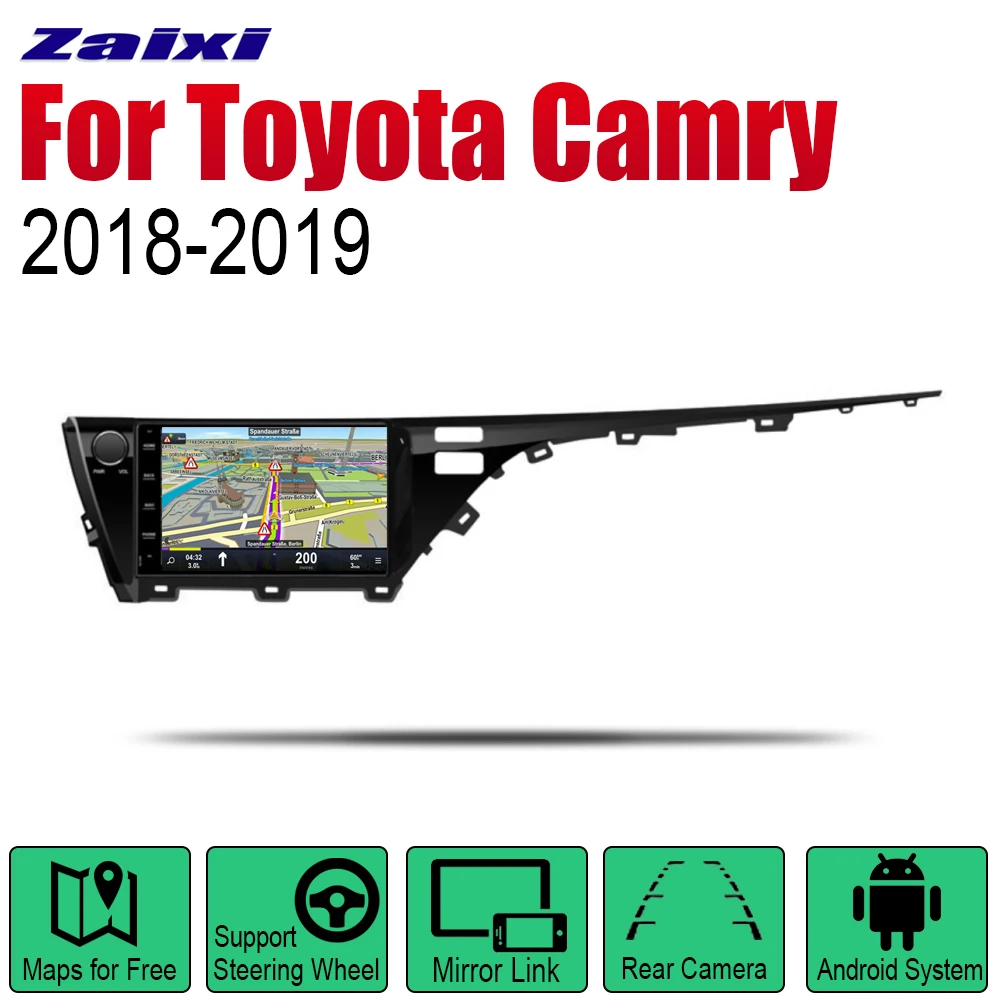 Автомагнитола ZaiXi 2 Din Android для Toyota Camry 2018 ~ 2019 GPS навигация BT Wi Fi карта