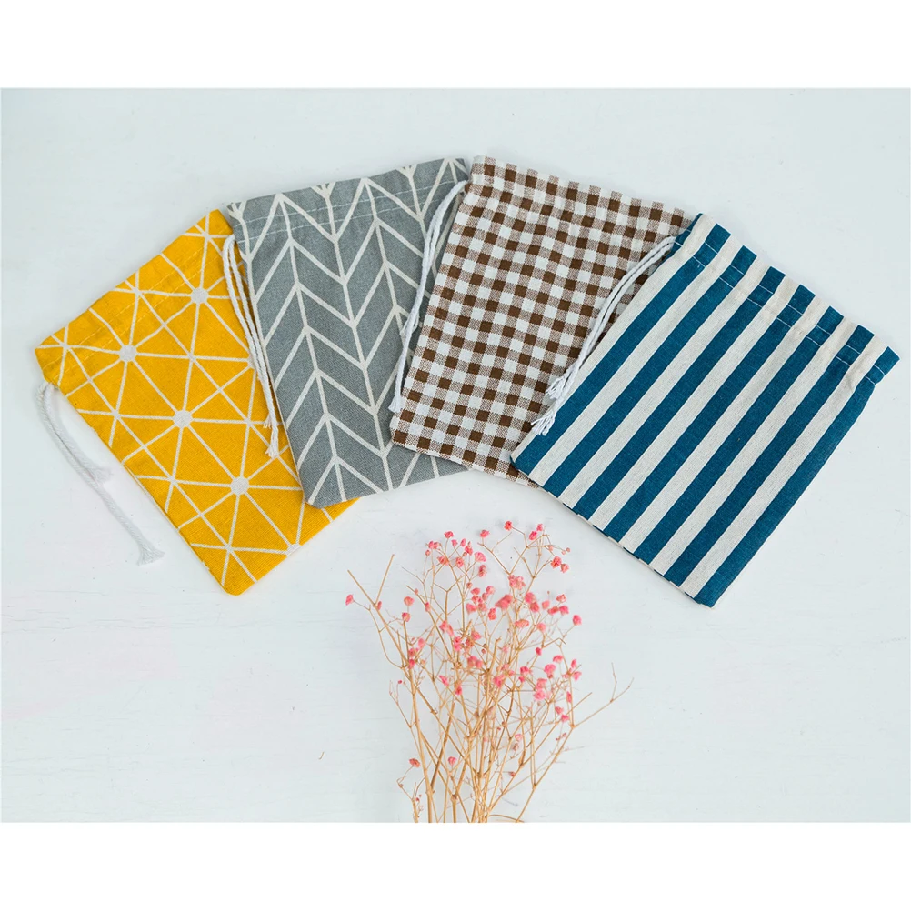 10 шт сумки на шнурке креативные полосы мягкий плед Подарочный мешок Lucky для