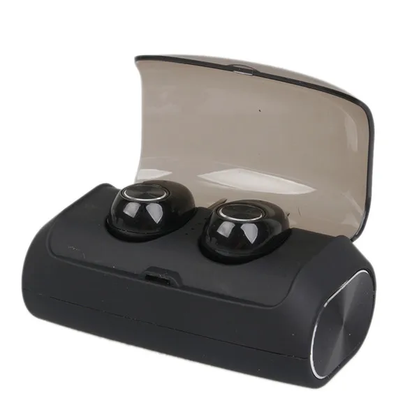 Черный V6 TWS Bluetooth наушники, беспроводные наушники-вкладыши BT 5,0, стерео наушники, Водонепроницаемая беспроводная гарнитура с зарядным устройством Бесс - Цвет: Черный