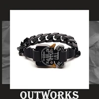 outworks hip hop punk 1017 alyx 9sm rollercoaster track alyx black letter logo buckle bracelet for men women girls jewelry