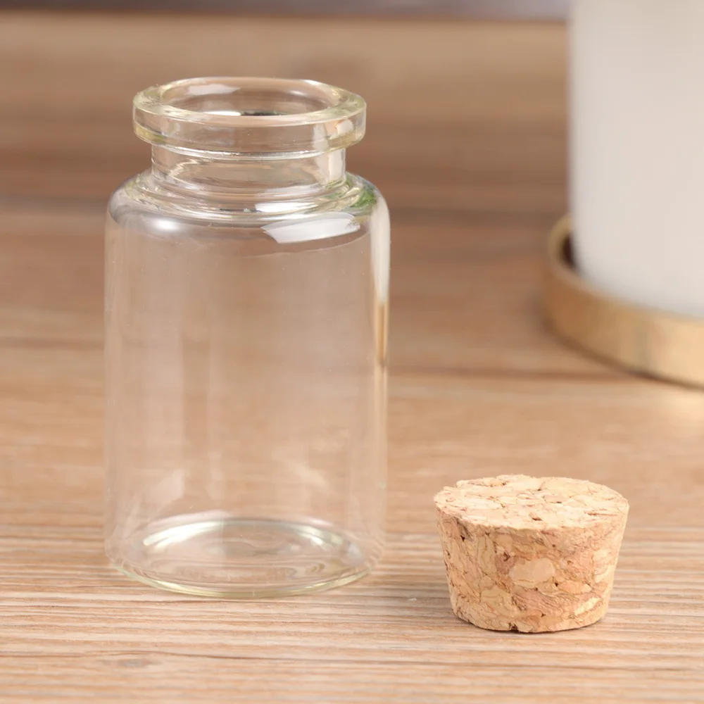

20pcs Cork Glass Bottles Transparent Wish Jars Mini Storage Bottle Tea Subpacking Bottles Flower Tea Bottle for Home Party (30x4
