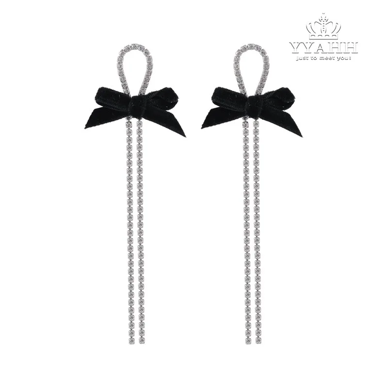 

2020 New Style Web Celebrity Autumn/winter Fashion Long Bow Earrings Female