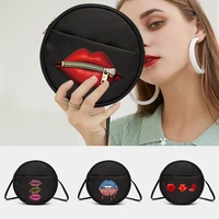 womens messenger bag fashion trend mouth series pattern mini round messenger shoulder crossbody bag top handle bags satchels