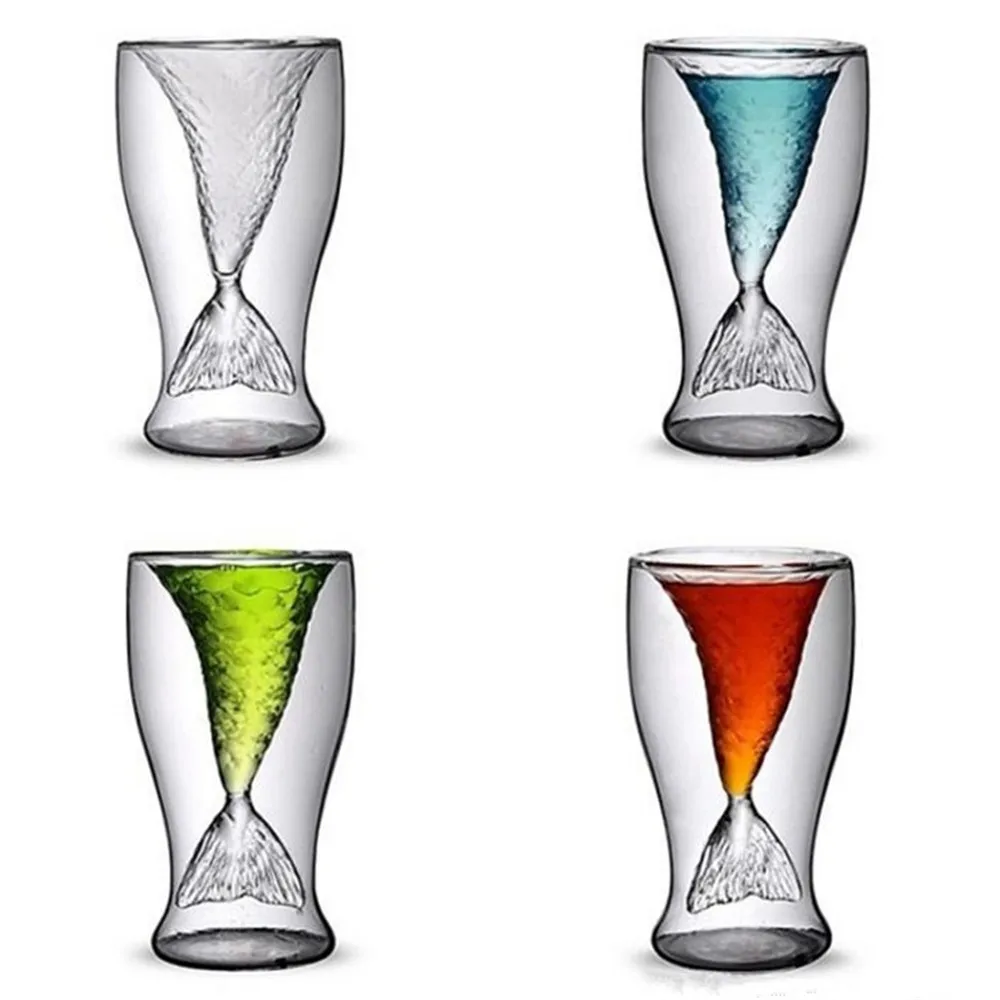 10 шт. креативная ликерная чашка русалки двойной бар бокал для вина пива коктейлей