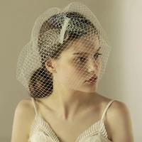 v603 short white bridal birdcage wedding veil with comb wedding face veil bridal headpiece for brides