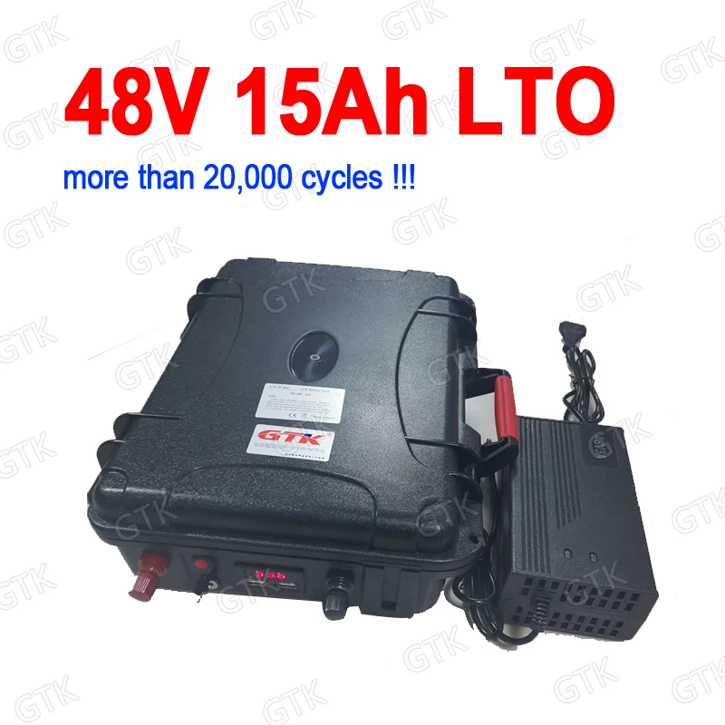Водонепроницаемый литиевый аккумулятор LTO 48 В 15 А · ч батарея BMS лто для