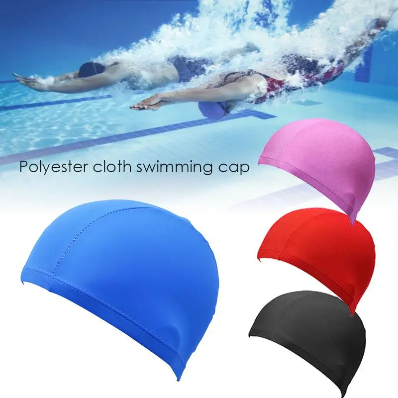 Шапка для бассейна из полиэстера модная Водонепроницаемая шапка плавания