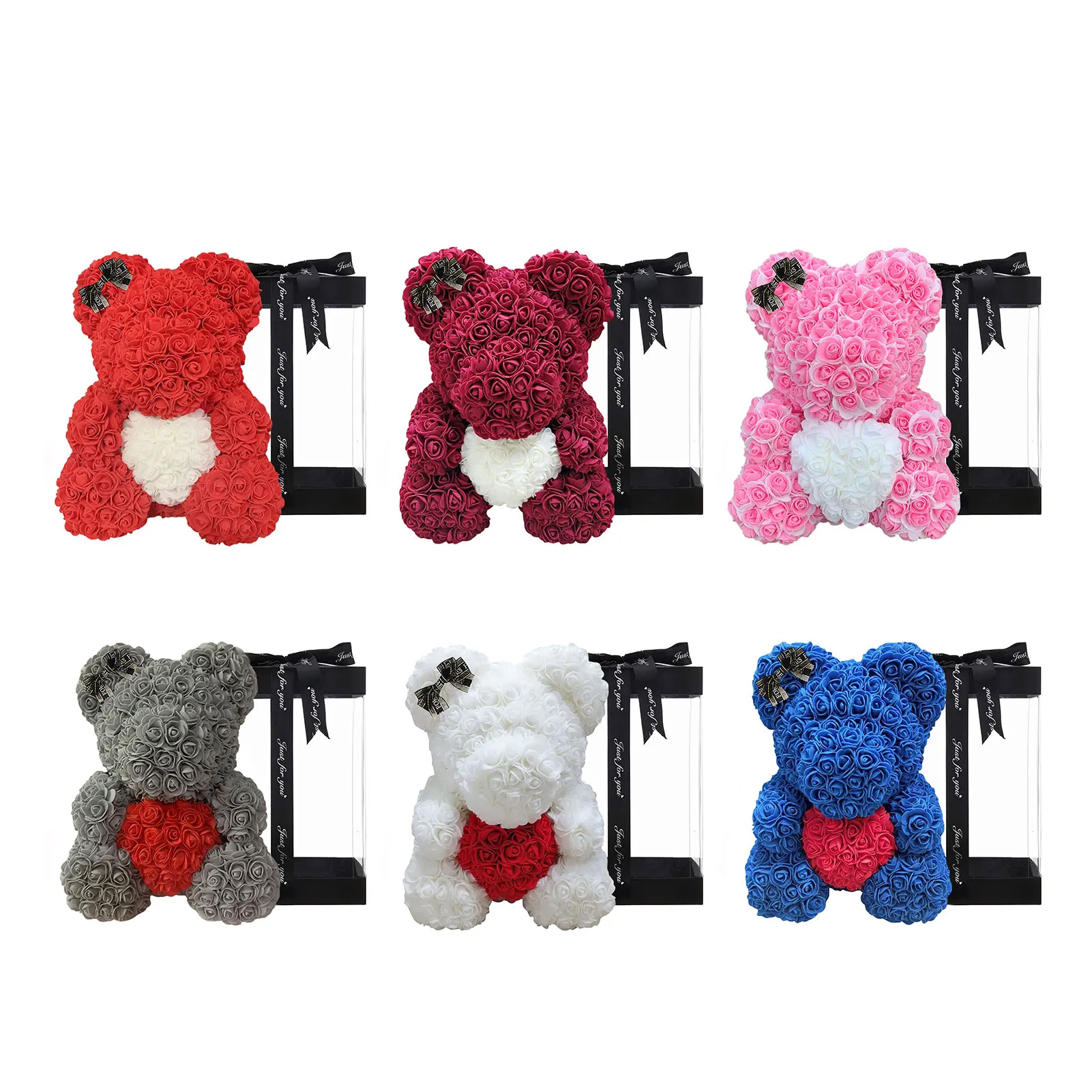 Искусственная Роза 25 см цветок медведя в коробке для девушки подруги любовника