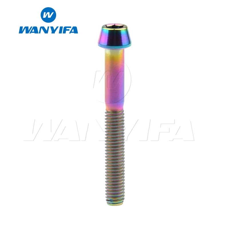 M5x40 Rainbow Wanyifa конус колпачки Винт С Титановым болтом M5x9 15, 16, 18, 20, 25 30 35, 40 45 50 55 60 мм для Велосипедный вынос руля велосипедный крепеж - Цвет: M5x40 Rainbow