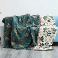 junwell 100 cotton muslin sofa cover summer blanket gauze bed chic tassel multifunction travel breathable throw blanket