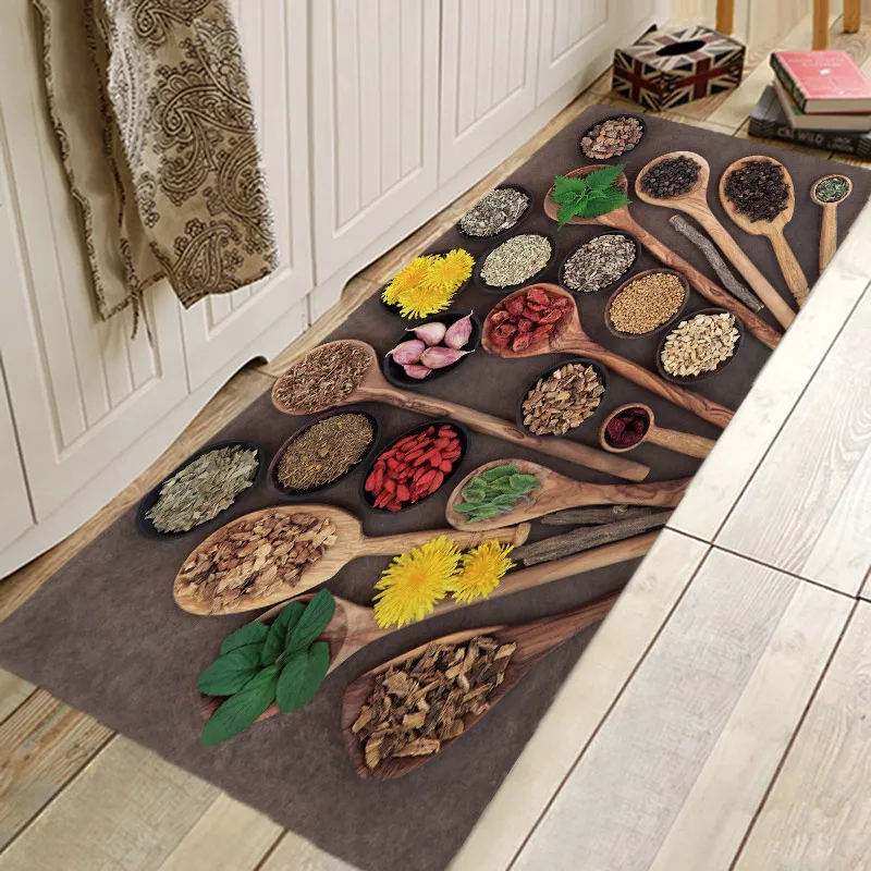 

Разнообразные приправы, рисунок, напольный коврик, фотообои и коврики для спальни, гостиной, кухни, ванной, противоскользящие напольные ков...