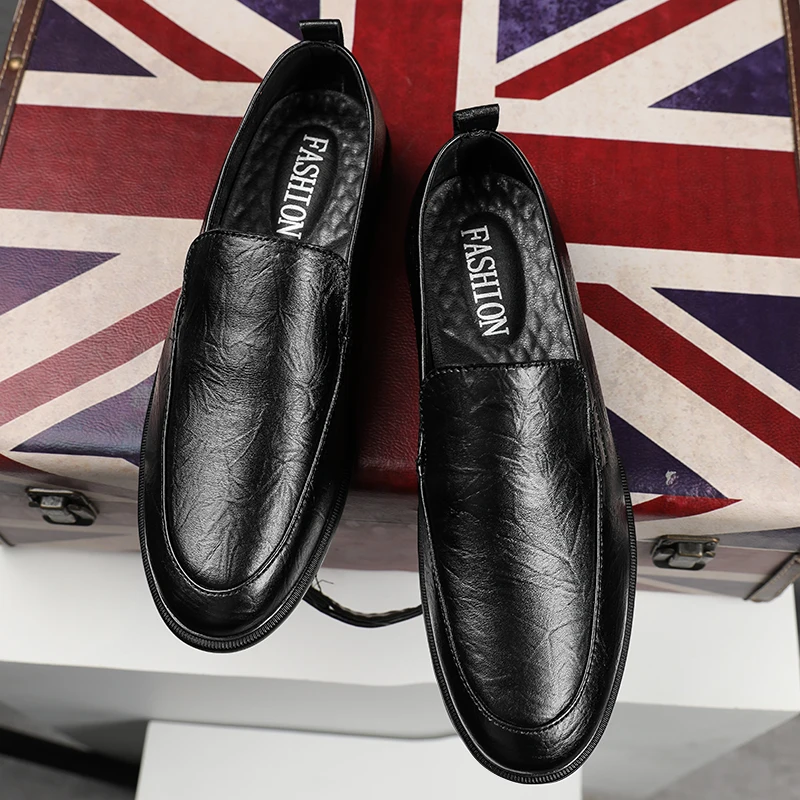 Мужские модельные туфли из натуральной кожи формальные мужские на плоской