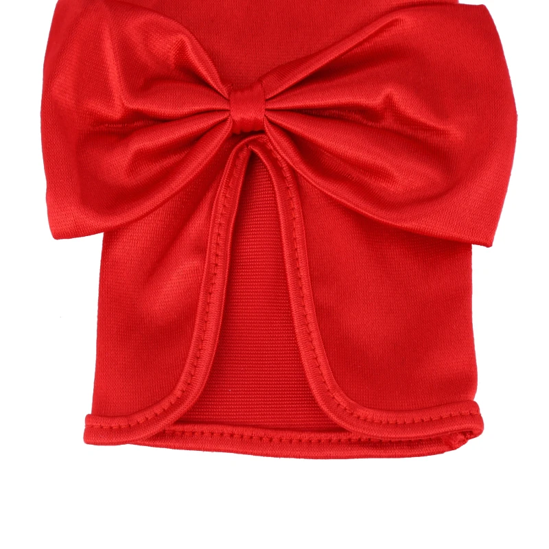 

Korean Female Short Thin Bow Cutout Party Dress Gloves Women Summer Spandex Satin Elastic Anti-UV Sunscreen Driving Mittens