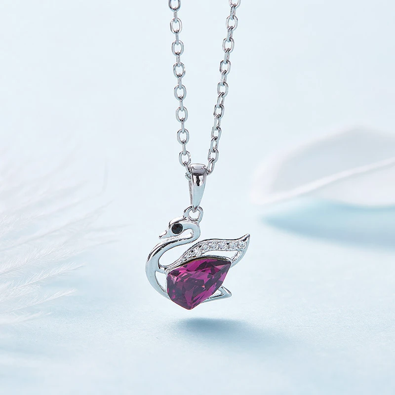 Warme Farben Кристалл от Swarovski серебро 925 пробы ожерелье женщины Кристал в форме лебедя