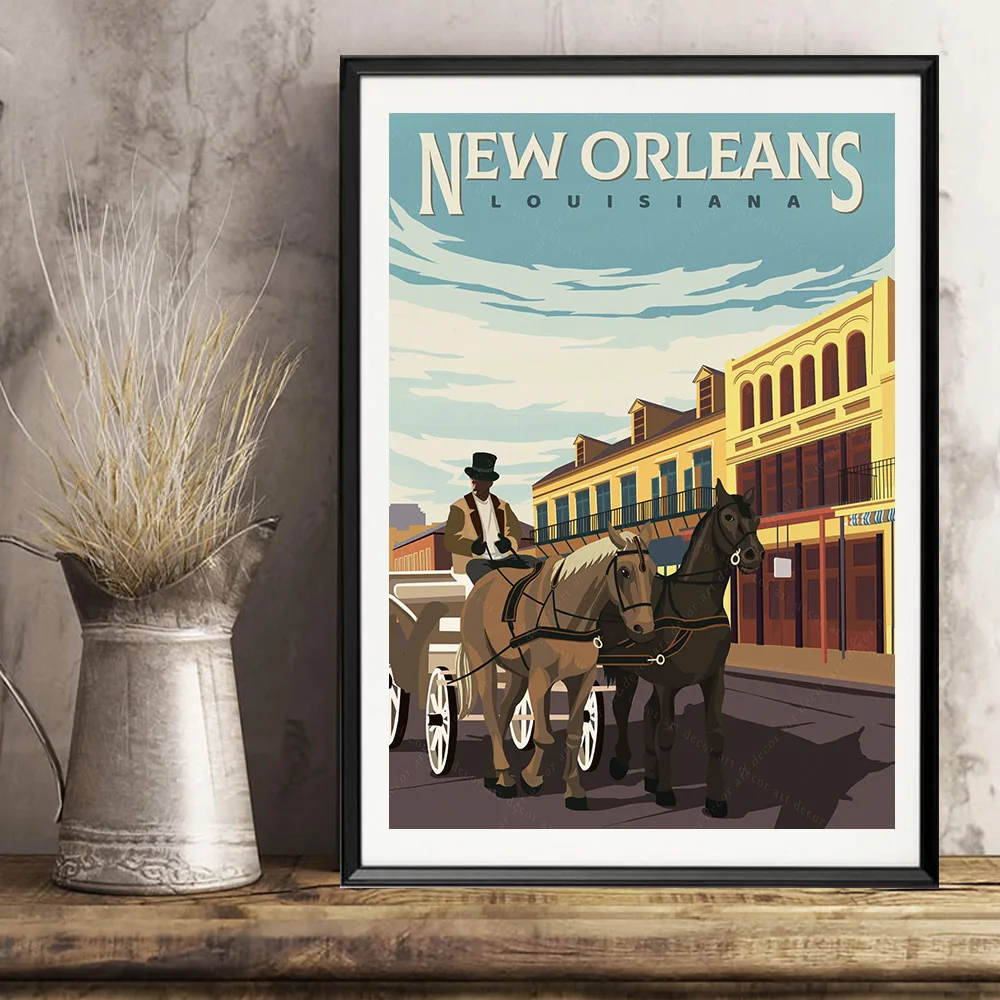 Луизиана Новый Орлеан See America винтажный постер для путешествий Картина на холсте