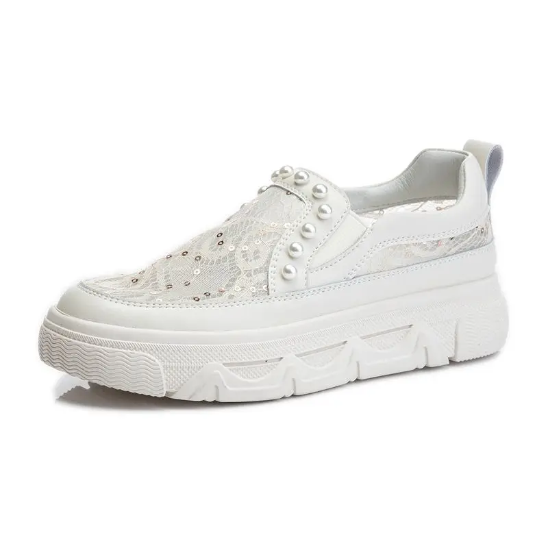 

Small white shoes leather summer net 2021 new sports flat bottom shallow mouth single shoes women's breathable shoes