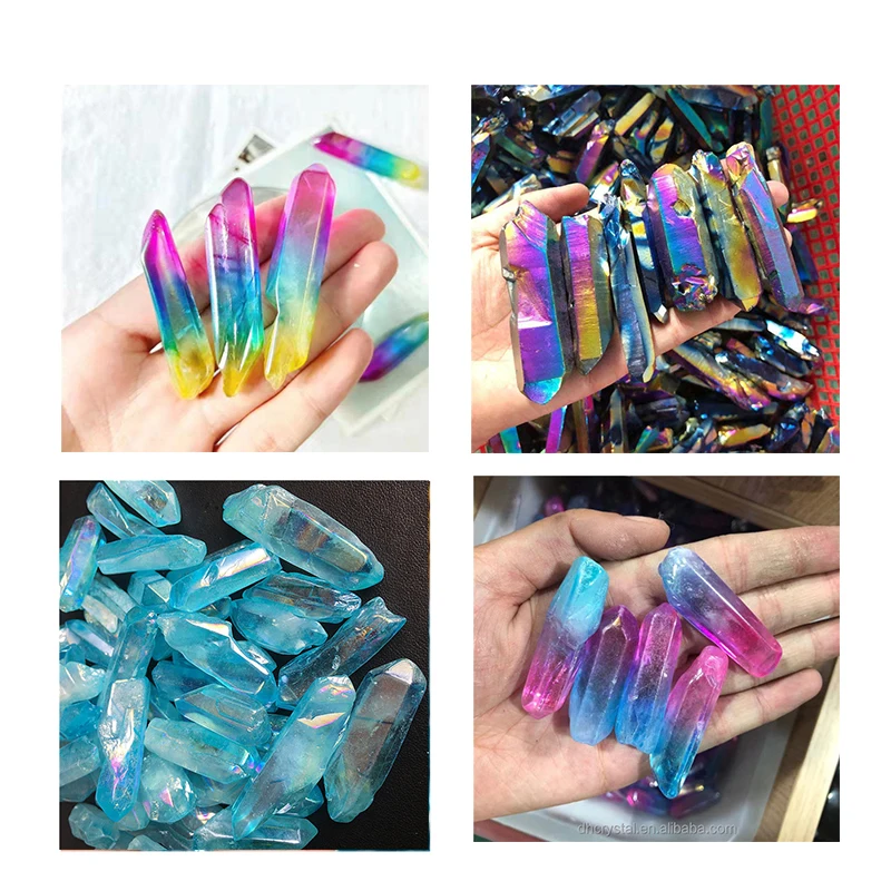 Титановые семена голубого лемуриана aura кварцевые кристаллы необработанные