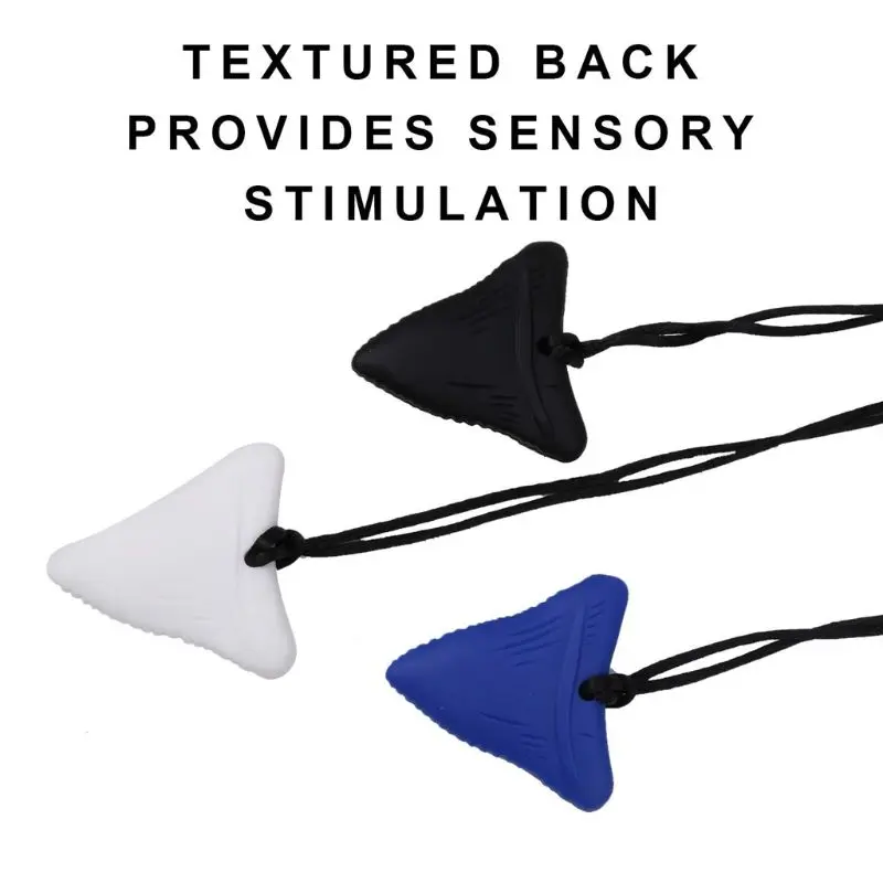 New Shark Tooth Silicone Teething Necklace Baby Gender Neutral Chew Sensory Teether Pendant BPA Free Beads |