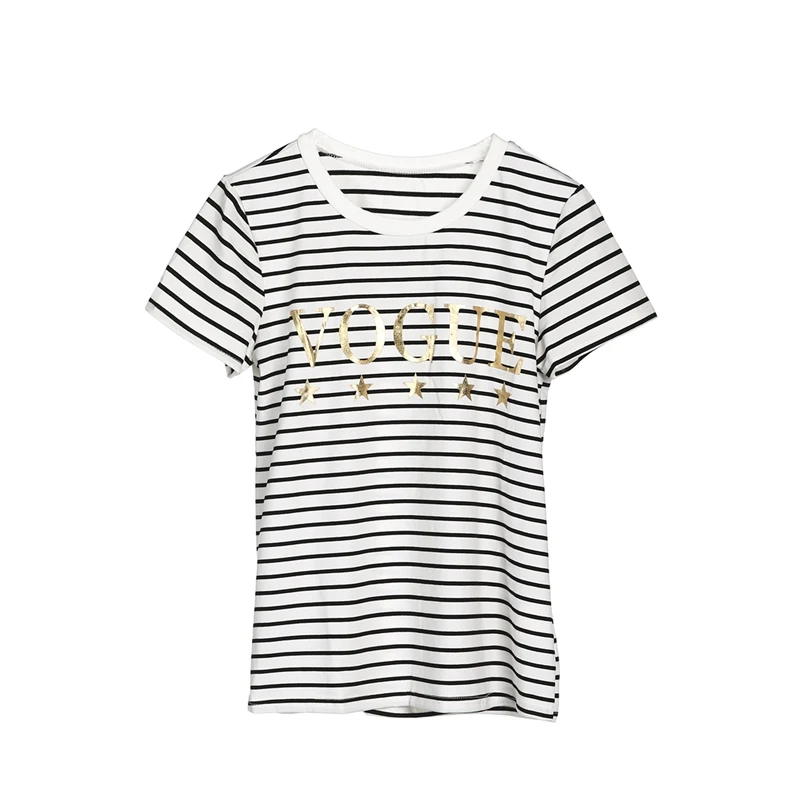 Женская футболка в полоску Повседневная Свободная с коротким рукавом размеры S XL