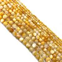 natural sea shell round beads gold shell mother of pearl used for diy jewelry making womens necklaces bracelets earrings