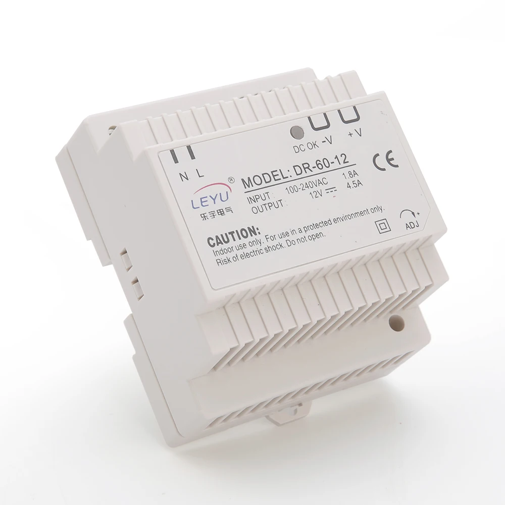 Уникальный дизайн DR 60 12 Din Rail CE RoHS Сертифицированный 12v Выходной направляющий
