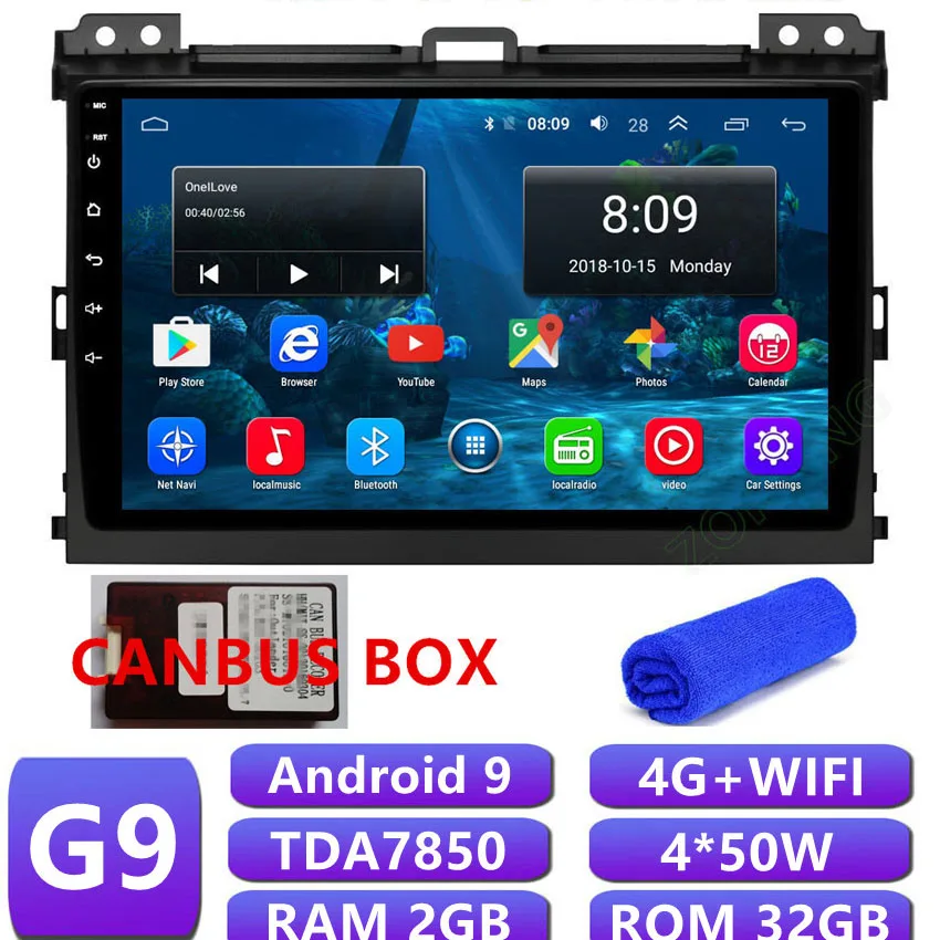 4G для Toyota Land Cruiser Prado 120 Android аудио стерео автомобильный видео мультимедийный плеер