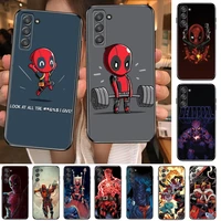 marvel avengers deadpool phone cover hull for samsung galaxy s8 s9 s10e s20 s21 s5 s30 plus s20 fe 5g lite ultra black soft case