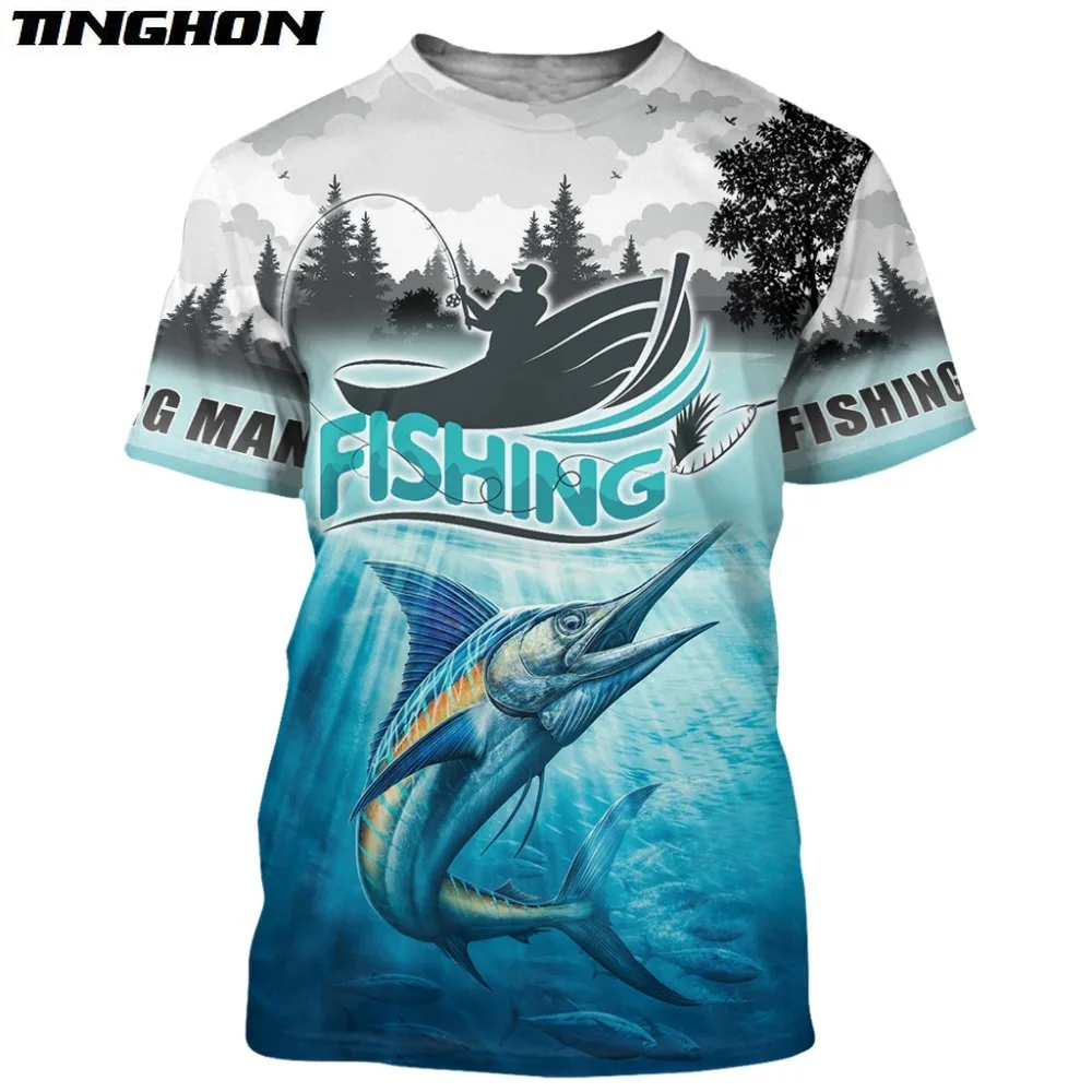 2020 Летняя мужская футболка 3D Судак Рыбалка печатных s Harajuku повседневные футболки
