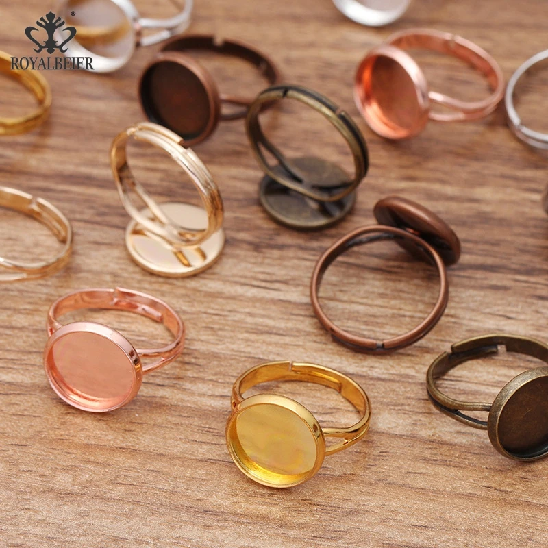 10 шт./лот регулируемое пустое кольцо основание диаметр 12 14 16 18 20 мм Стеклянные