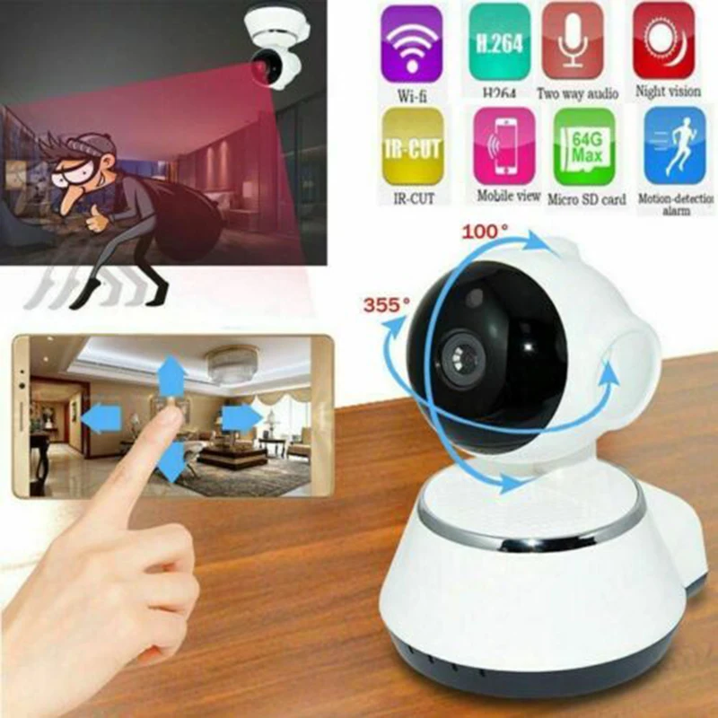 

Wireless 720P HD V380 WIFI Security IP Camera IRs Night Home Webcam Baby Monitor ND998