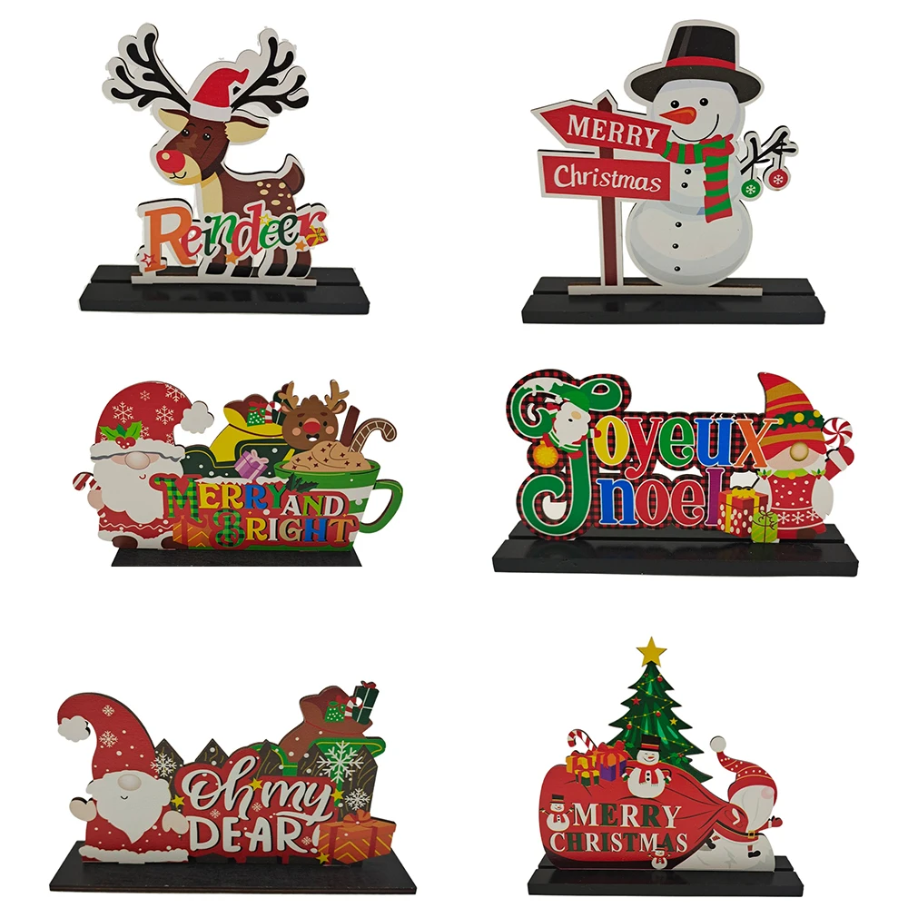 

6-piece dinner party Christmas decorations coffee table Christmas gifts Santa Claus snowman reindeer Christmas party decorations
