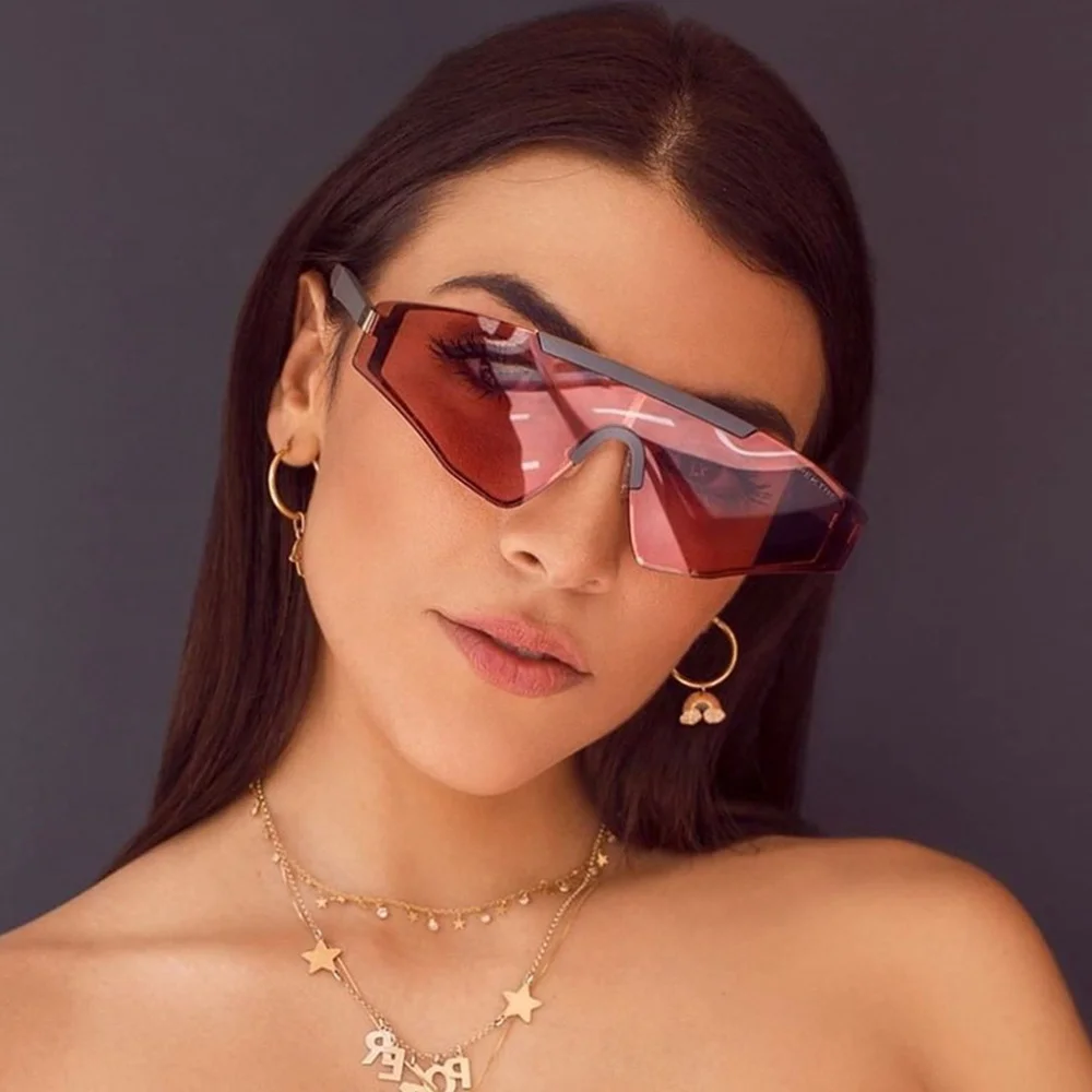 

New Trend Fashion Rimless Metal Sunglasses Women Men Luxury Designer Outdoor Street Beat Sun Glasses Driving Windproof Goggles