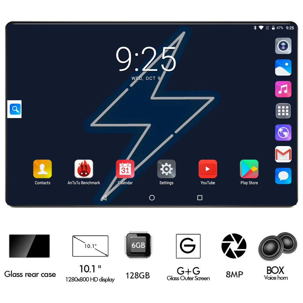 10 дюймов, Восьмиядерный, 3G, 4G, FDD LTE, планшет, 6 ГБ ОЗУ, 128 Гб ПЗУ, 1280x800, две камеры, Android 9,0 OS, планшет, 10,1 Pad