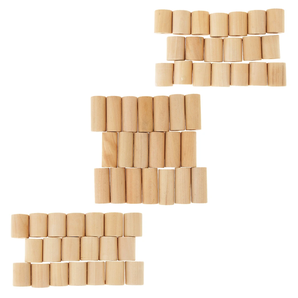 

20 Pieces Wooden Toys Educational Cylinder Blocks Development Senses Toys