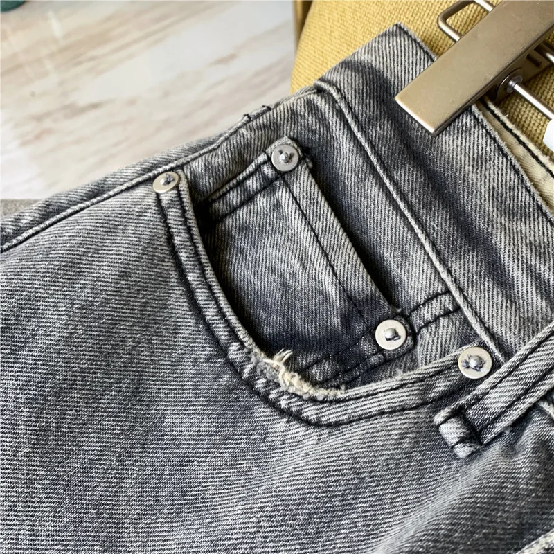 Женские прямые джинсы с высокой талией джинсовые длинные брюки в стиле пэчворк