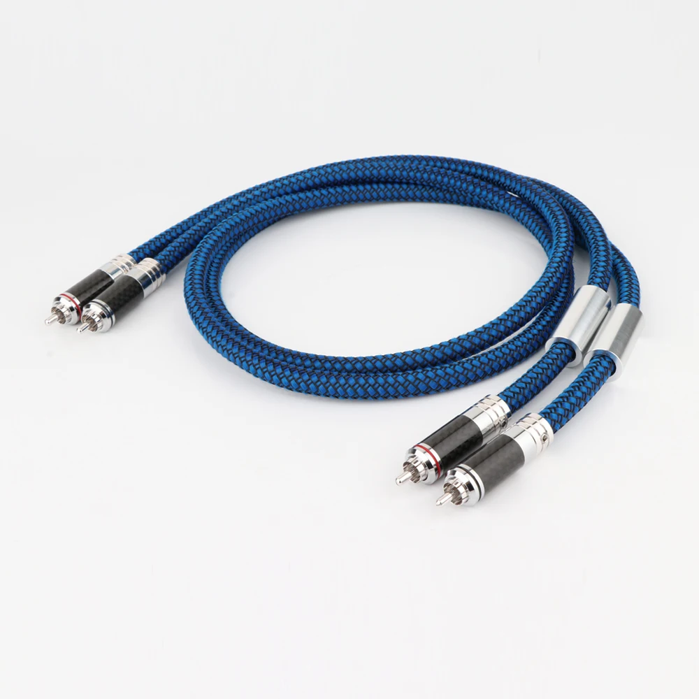 Hi end 2328 Hifi кабель RCA из углеродного волокна 6N посеребренный провод