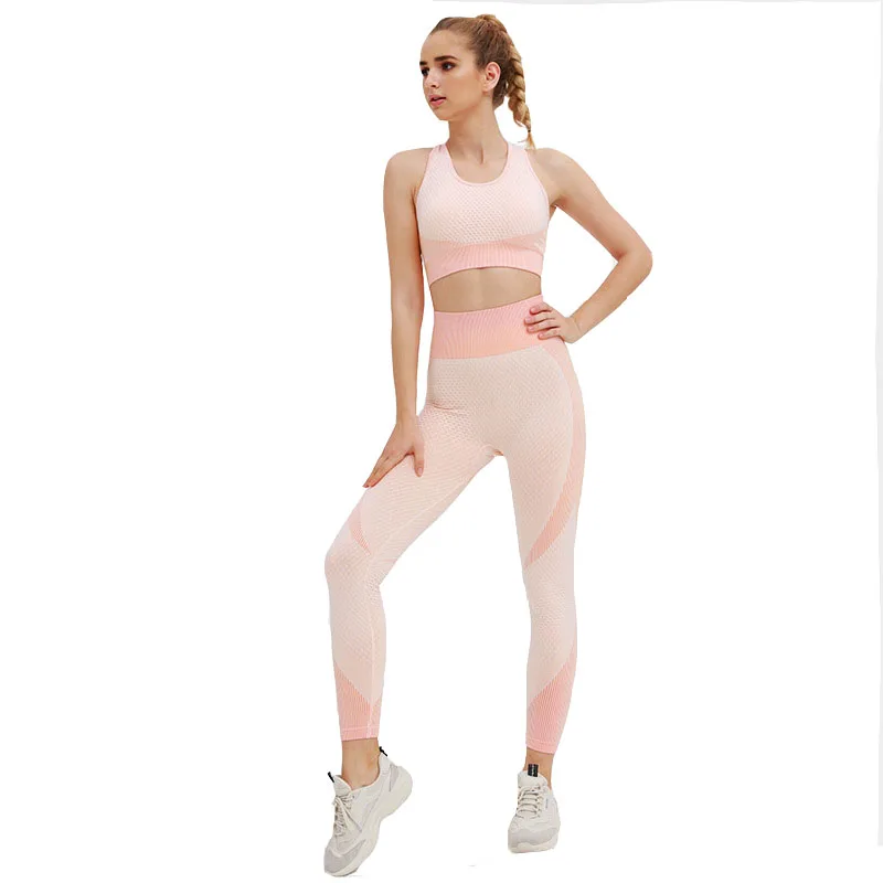 Женский комплект для фитнеса и йоги одежда спортзала бега спортивная