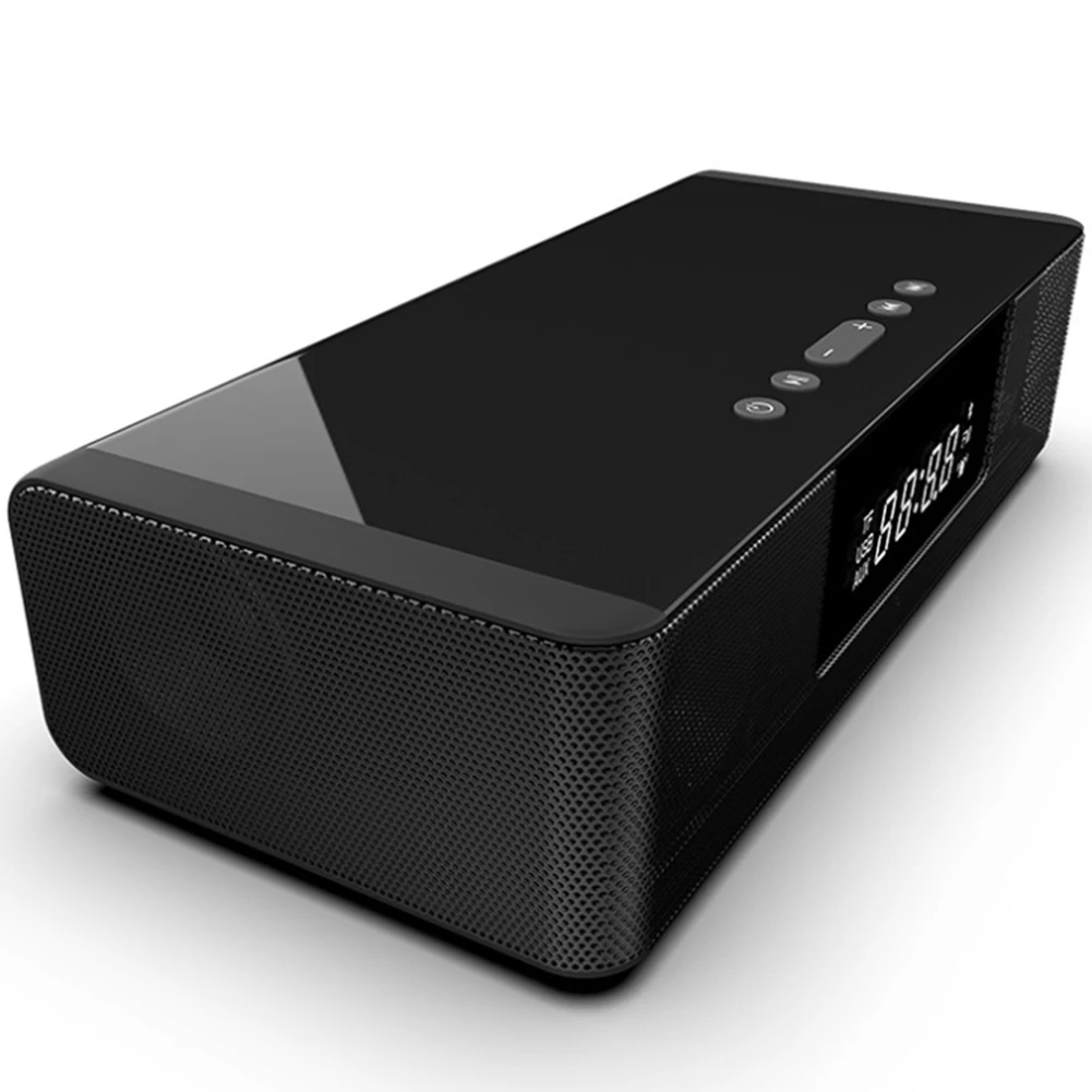 

Home LED Display Alarm Clock Portable Bluetooth Speaker Theater Wireless Charging Remote Control FM Radio Audio Stereo Digital