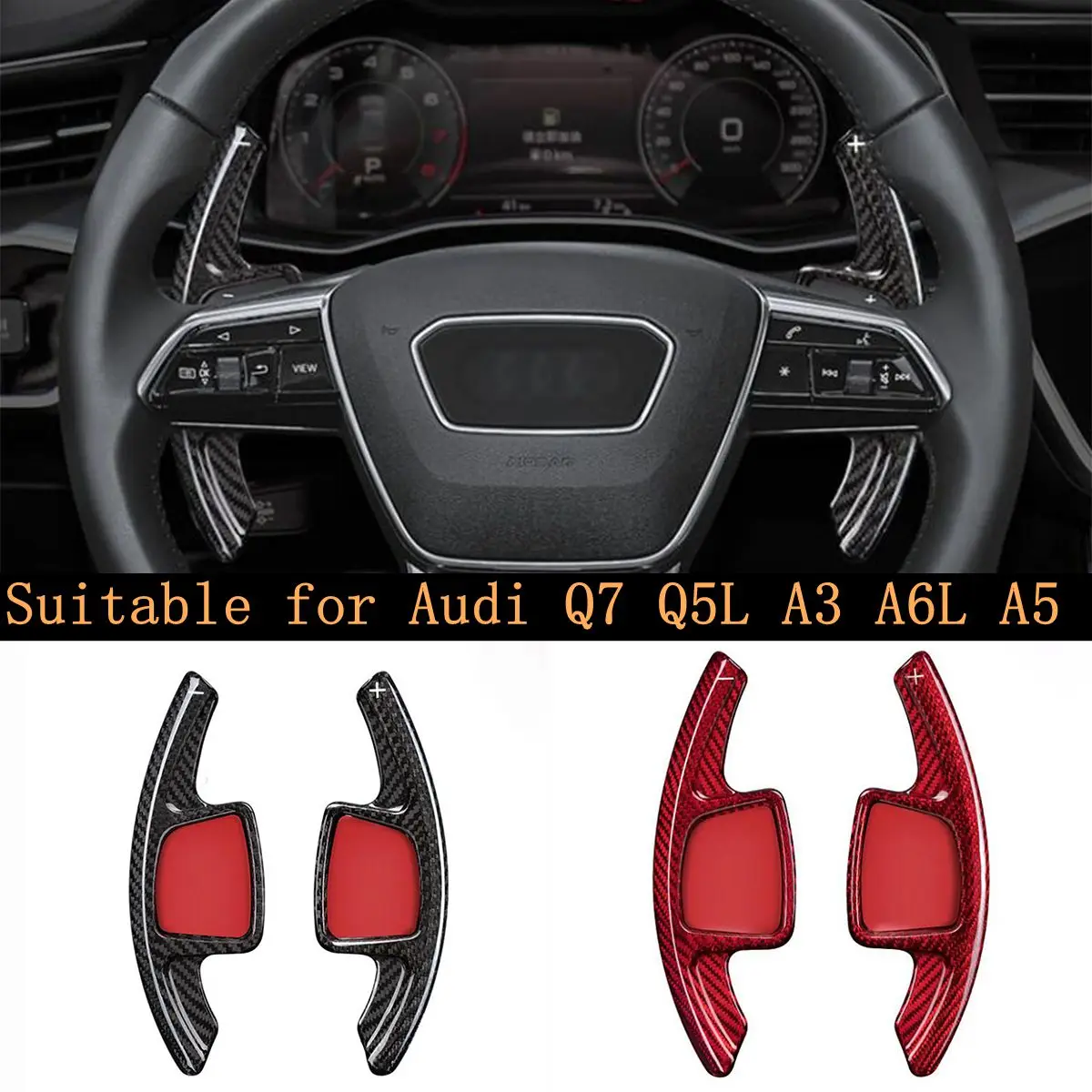 

Carbon Fiber Wheel Shifter Paddle Shift For Audi A4L Q7 Q5L A3 A6L A5 Car Shift paddles