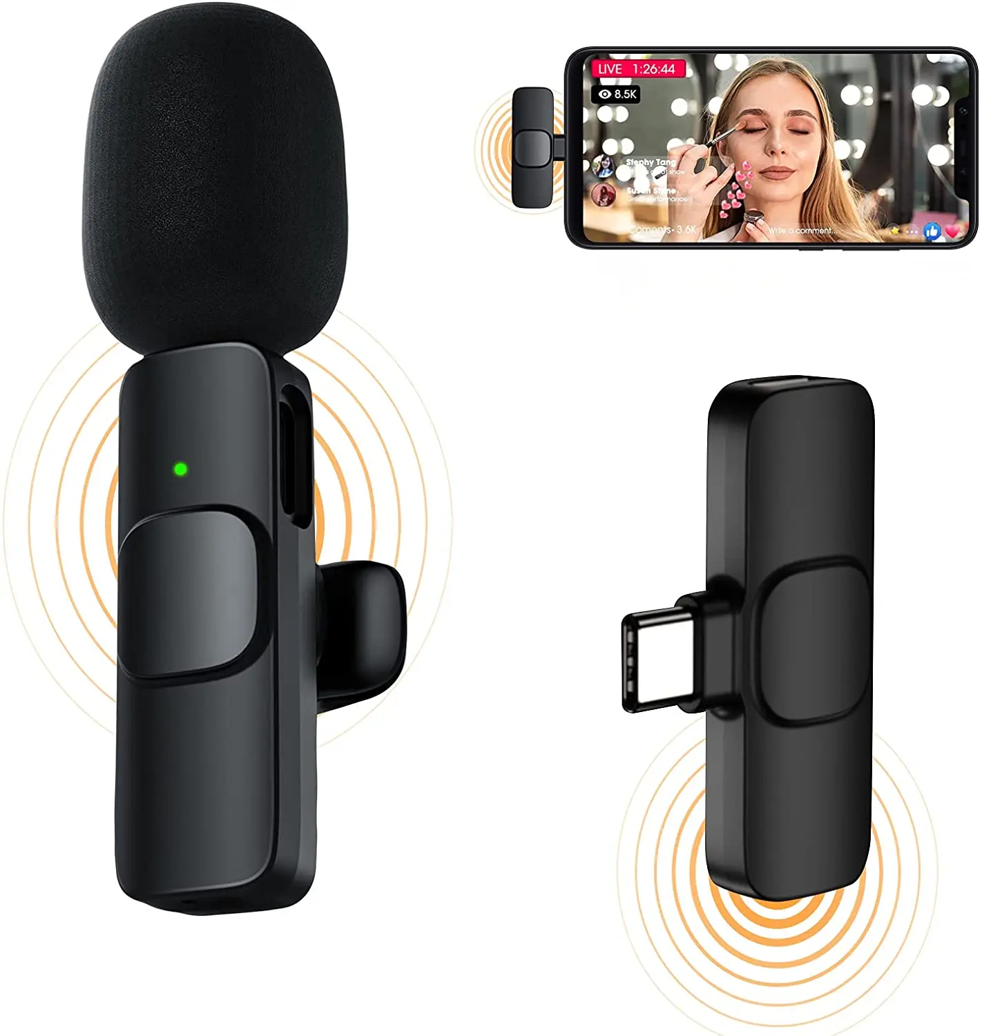 

Mini Wireless Microphone Lavalier Audio Video Recording MIC Adapter Professional Recording for iPhone Huawei Samsung Microphone