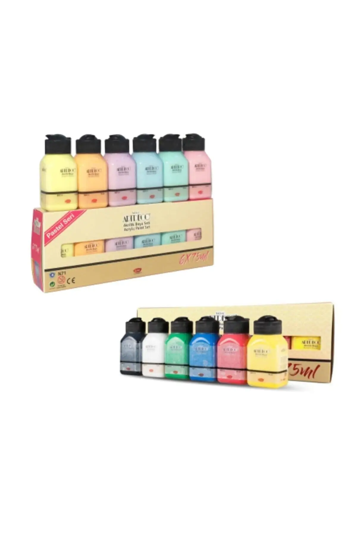 

6 Pastel 6 Vivid Color Acrylic Paint 12*75 ml Set